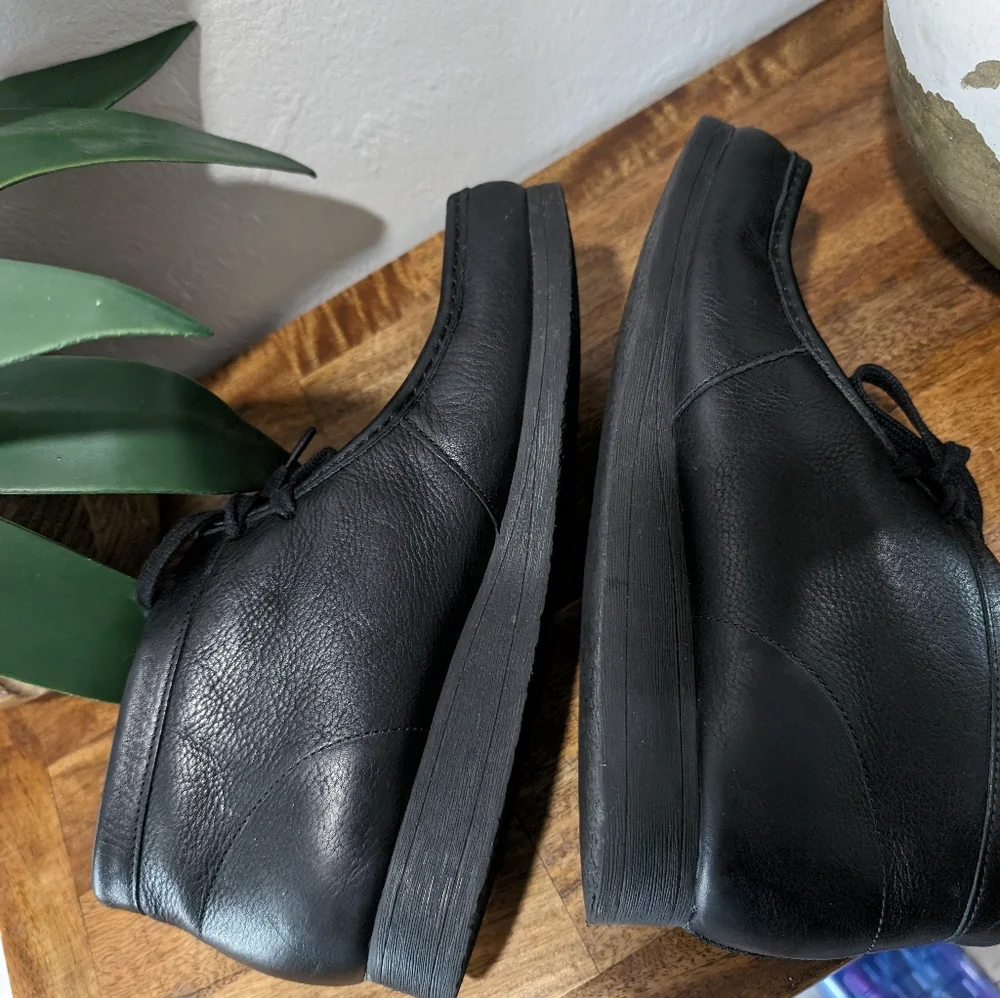 Clarks Stinson  Shoes Black 63362 leather ‎ MEN SIZE 13M